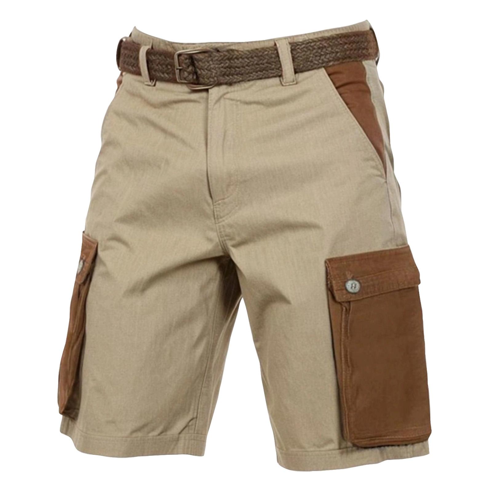 Men s Outdoor Loose Casual Multi-Pocket Workwear Beach Sports Shorts L