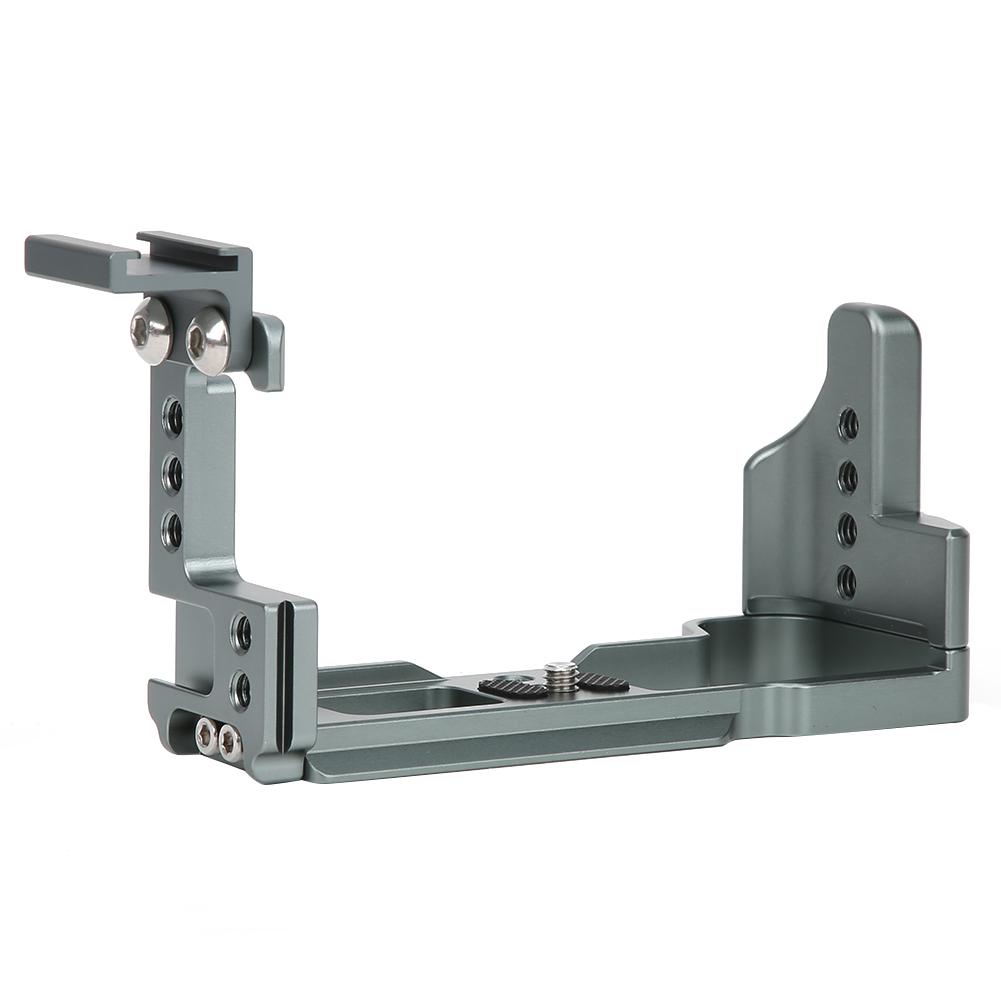 Metal Microphone Stand L Quick Release Plate Vertical Shooting Handle for Canon M6 Mark IIgray
