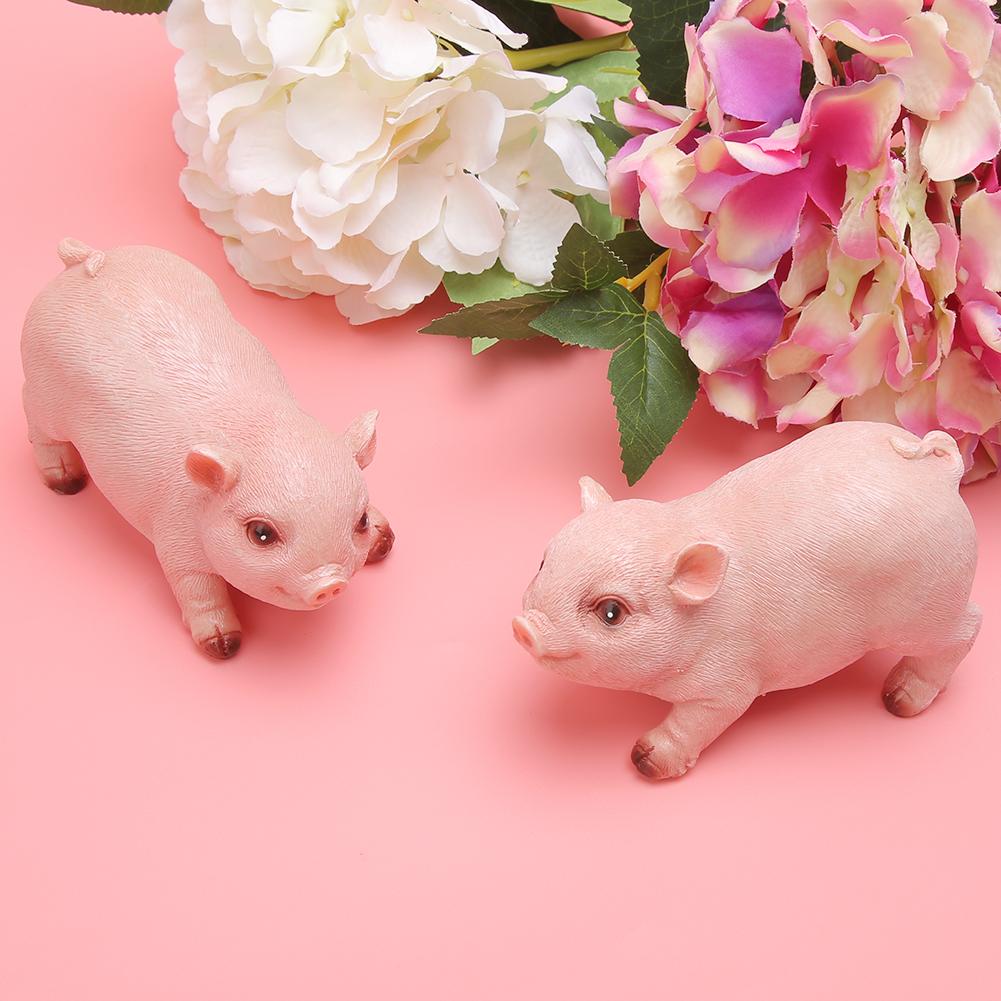 2pcs Landscape Lawn Garden Courtyard Resin High Simulation Piglet Decoration Animal Pig Ornament
