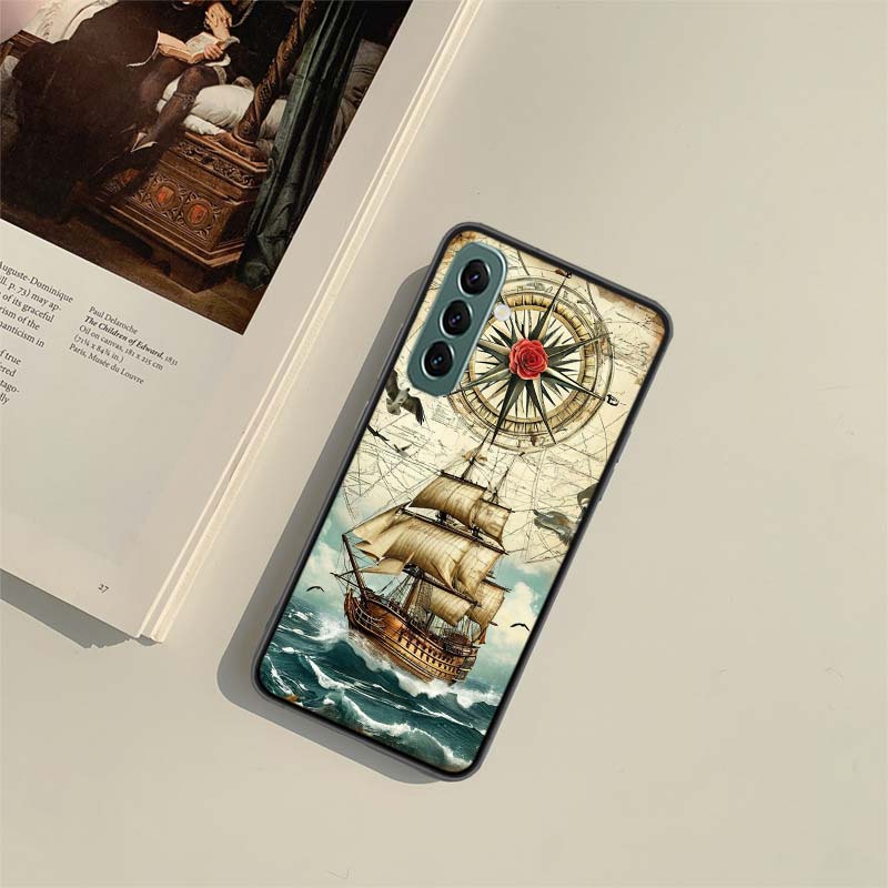 Etui na telefon Compass Map Voyage do Samsung A54 A14 A24 A34 A17 A37 A57 A55 A35 A25 A15 A07 A05S A04S A12 A22 A32 A52S A72 Galaxy