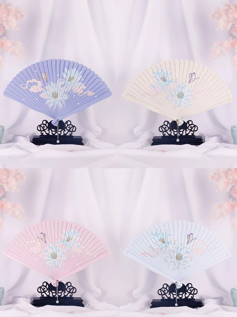 Laoximen [Epiphyllum Dream] Suzhou Summer Retro Style Fan Folding Fan Han Dynasty Young Adult Heart National Style Gift