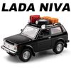 1:24 Lada NIVA 2106 Model Vintage Car Toys Alloy Diecast Sound Light Doors Opened Pull Back Simulation Vehicles for Kids Gifts