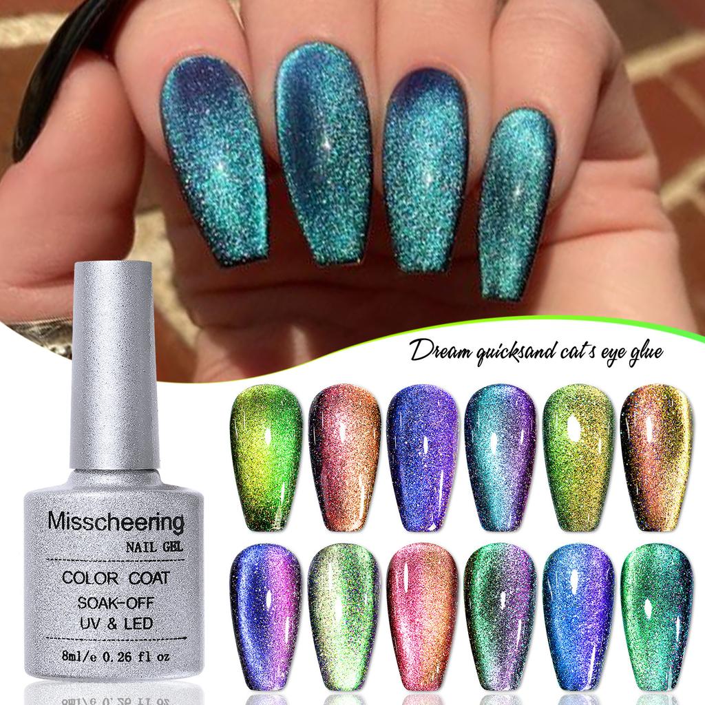 Nail Art Dream Quicksand Cat's Eye Nail Polish Gel Flashing Crystal Cat's Eye Gel Nail Art