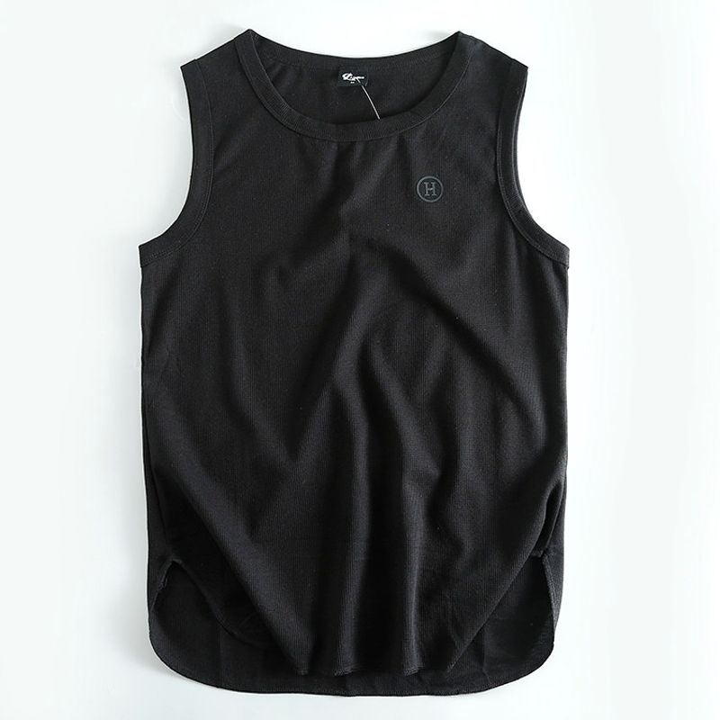 Оригинальный летний спортивный топ для мужчин, излишки экспортного производства, Безрукавка для фитнеса, Японский экспортный стиль Black 3XL