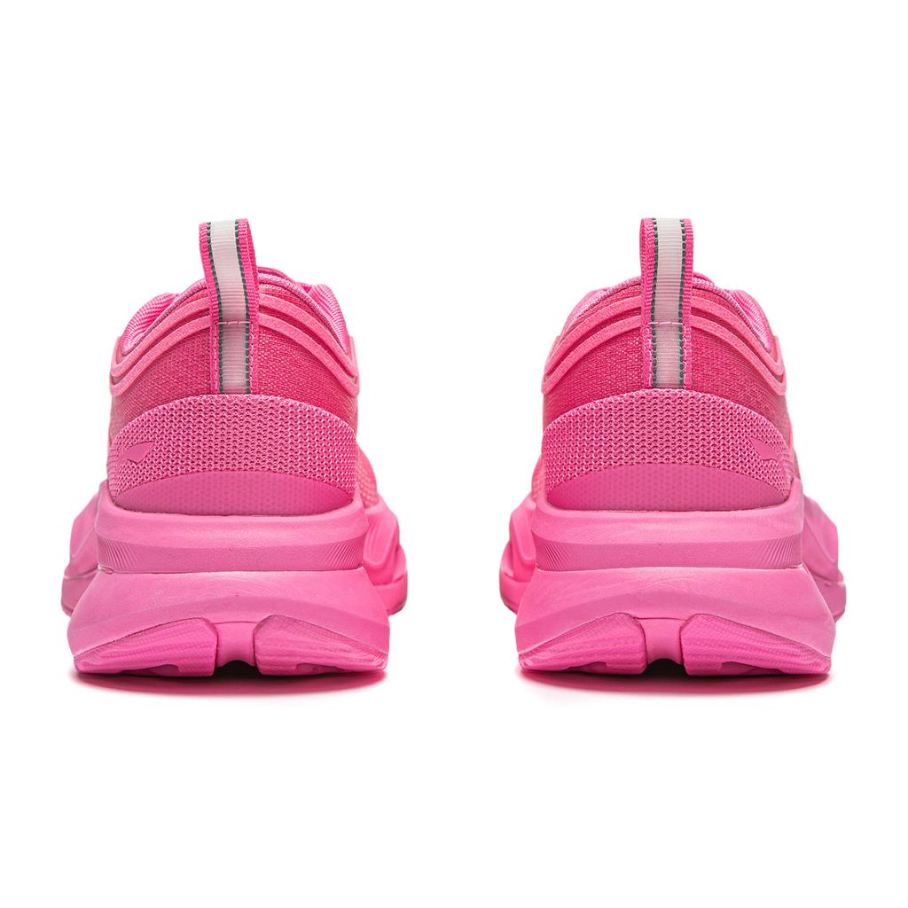 Li Ning Cushioning Slip Resistant Abrasion Resistant Lightweight Rebound Low Top Casual Running Shoes Women's Pink ARHU006-4
