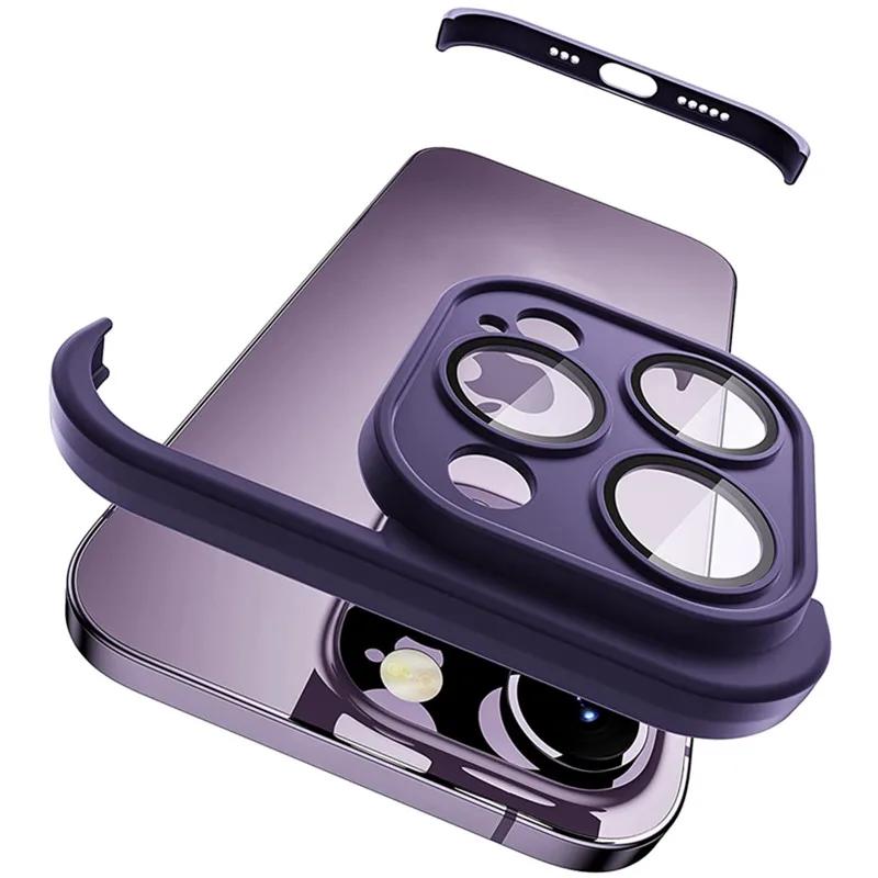 Frameless TPU Silicone Bumper with Glass Lens Protector Case for IPhone 14 13 12 15 Pro Max Plus 14Pro 13Pro Iphone 14 Cover