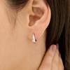 Clo Silver (W) Half Pave One-Touch Earrings S Hl2E4B210W9Xxx