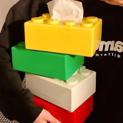 Stavební bloky Krabička na papírové ubrousky Creative Bezděrovací nástěnná krabice na papírové ubrousky Pružinový držák na papírové ručníky Koupelna Vodotěsná krabice na papírové kapesníky