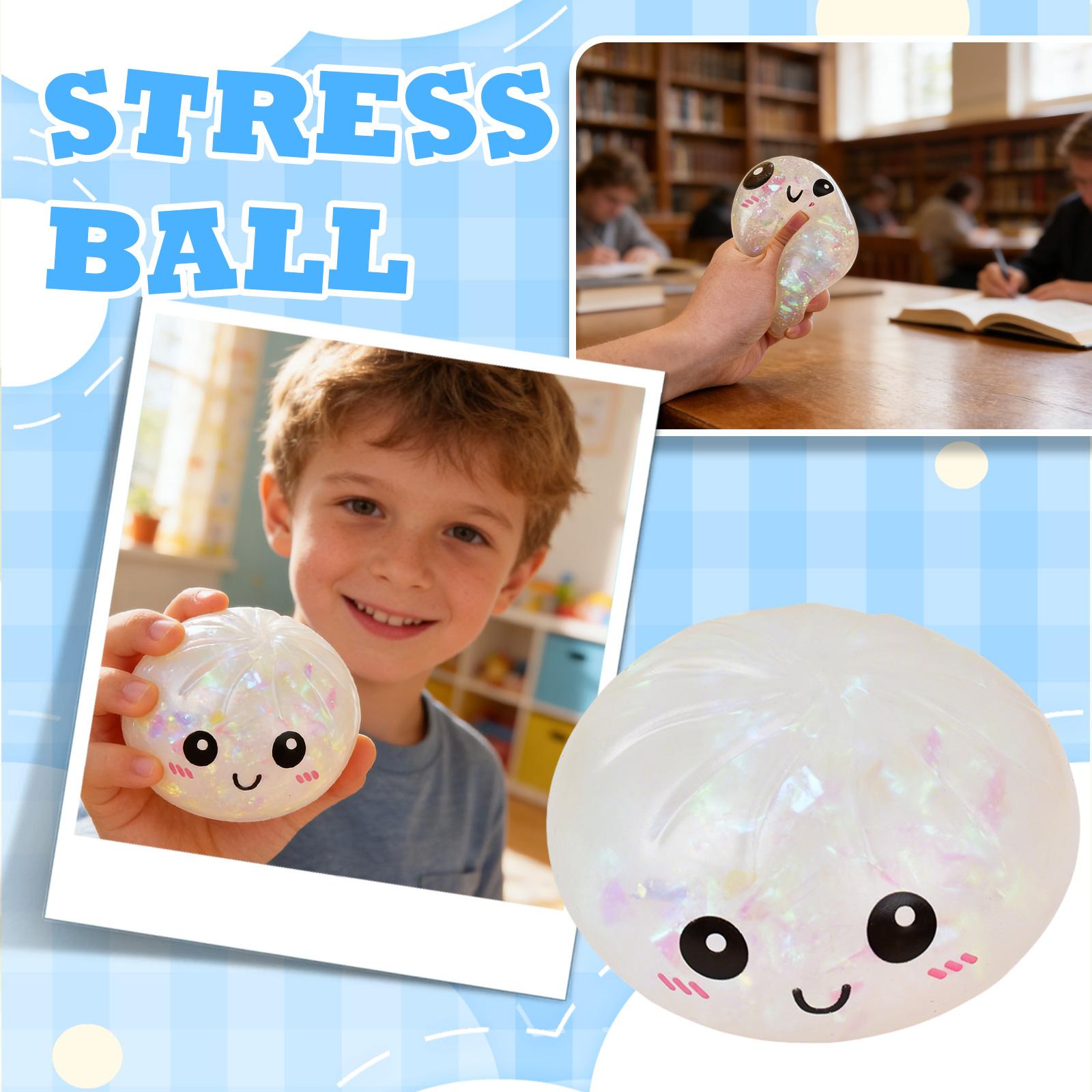 

Bao Dumpling Toy 8 5x5cm Soft Squeeze Stress Relief Cute Face Design for Desk Office Home Decoration Kids Adults One Size білий