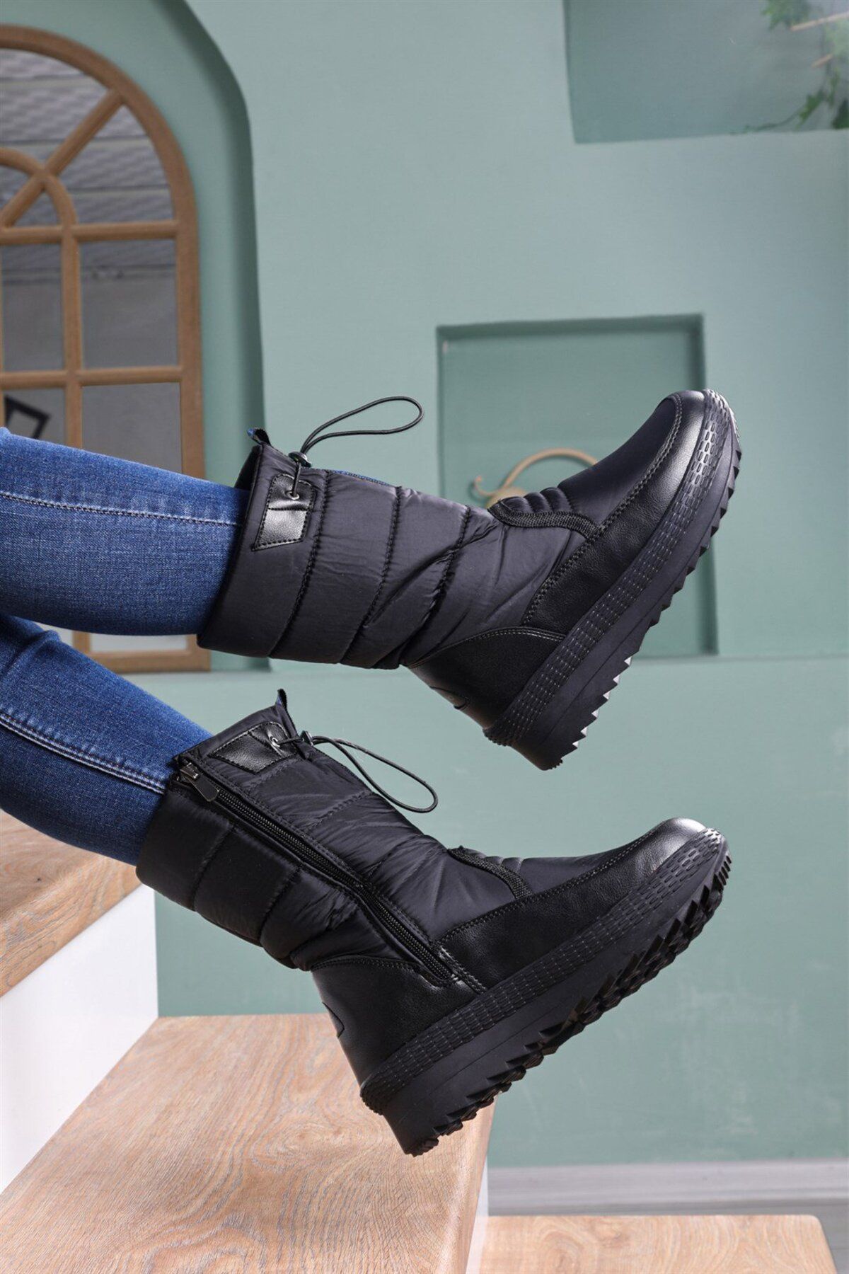 

Women Modern Stylish Fashion Boots Boots Non-Slip Sole Water Repellent Thermal Fur Black Snow Boots 38