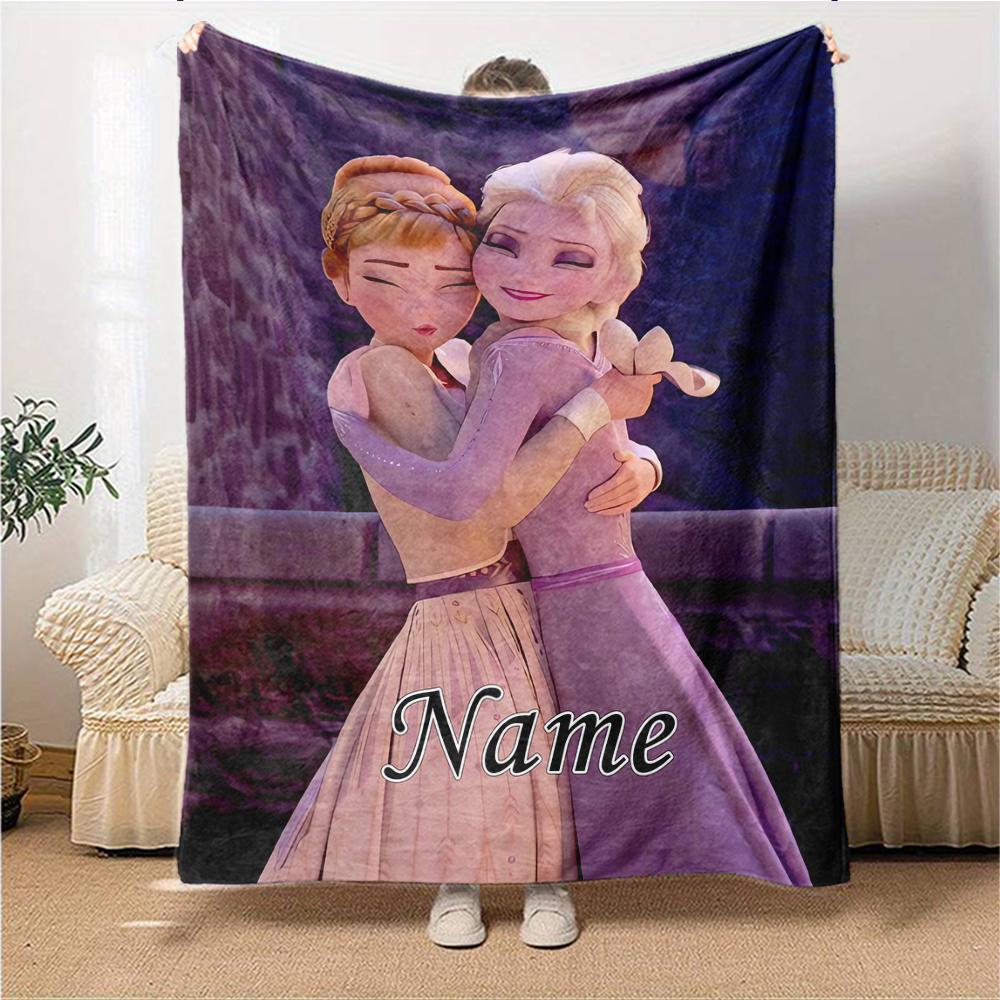 Custom Name Elsa'S Winter Fantasy Party Blanket For Couch Bed Plush Cozy Fuzzy Blanket Super Soft Warm Blankets For Fall And Winter 091665