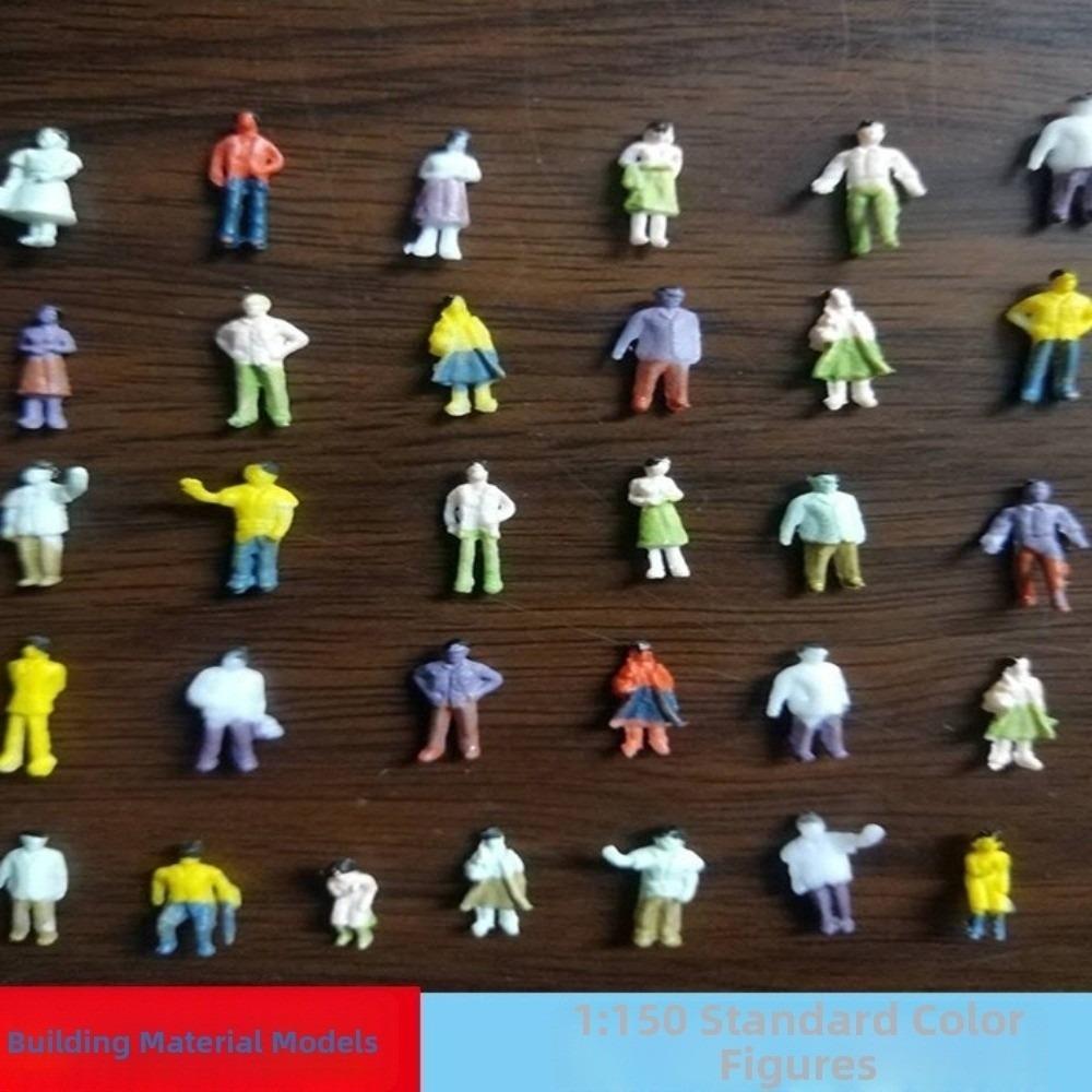 100PCS Mixed Color Scale Figures Assorted Poses Model Building People Action Figures  Fairy Garden 1:150 Scale