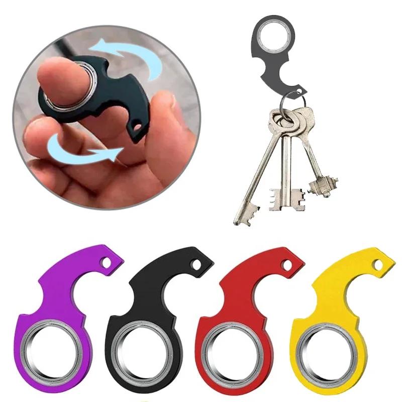 New Keychain Spinner Anxiety Stress Relief Fidget Toys Spinning Noctilucent Key Ring Relieve Boredom Multiple Colors Party Gifts