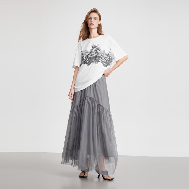ELLE French Elegant Lace Loose Design Casual Skirt Women skirts ER51776