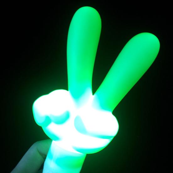 LED Foam Glow Sticks Finger Shaped Bulk Glow Sticks 3 Lighting Modes Gesture Party Supplies Battery Powered Fluorescent Light Props for Parties