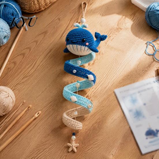 Ornamenti Appesi per Albero di Natale Tema Oceano Kit Uncinetto a Spirale, Arte Decorativa Fai da Te, Kit per Principianti Assemblaggio Facile Artigianato per la Casa