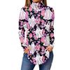 Tee Shirts For Women Fall Casual Long Sleeve Shirts Sweatshirt Vintage Printed High Neck Top Pullover