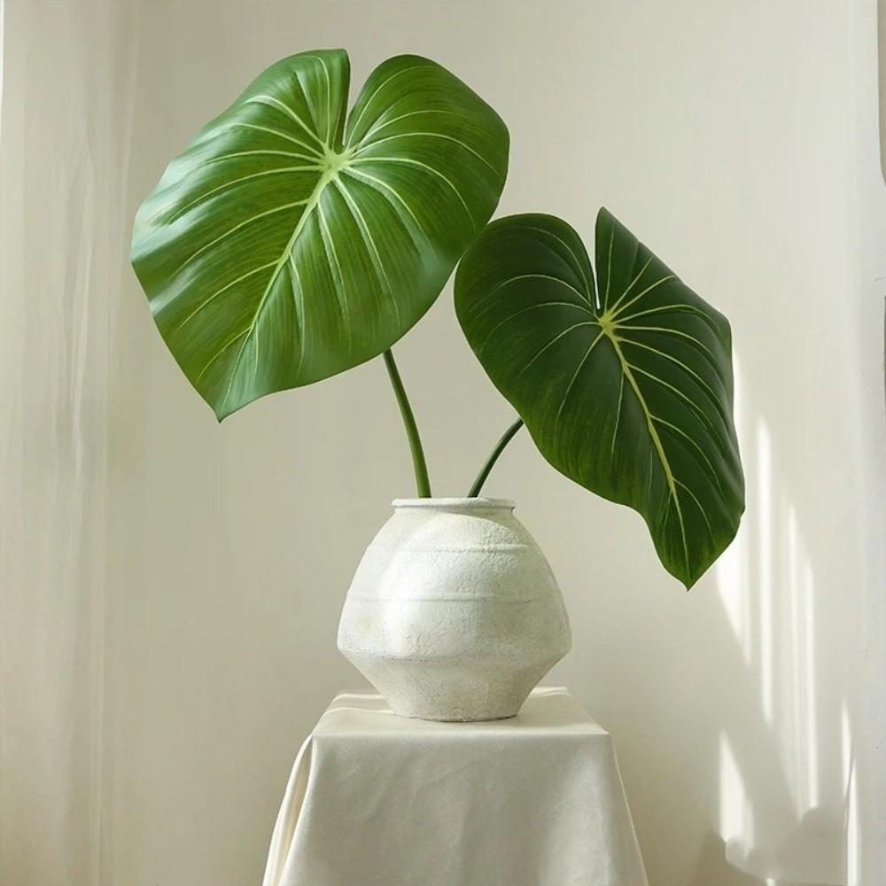 Green Plants Crane King Fern Leaf Lifelike Artificial Arrowroot Leaf  Floral Arrangement