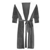 Fashion Women Winter Plush Lengthened Shawl Bathrobe Cardigan Home Clothes Long Sleeved Robe Coat Pajamas