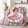 Pink Dancer Customize Your Name Blanket Used For Chair Office Sofa Bed Camping Soft And Warm Giving Friends And Relatives Birthday Graduation Gift