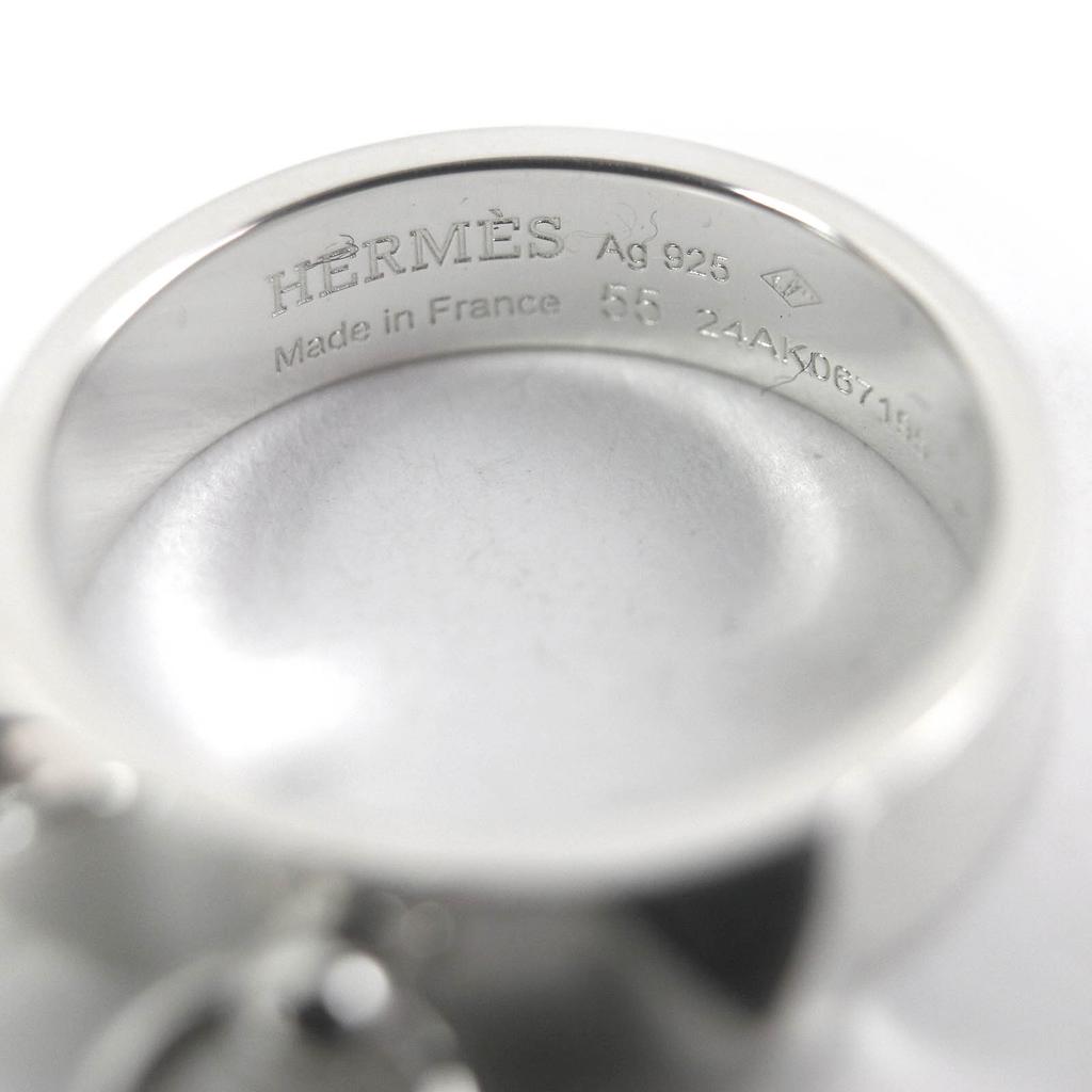 Pristine HERMES Ring Corey de Cyan Purchased in 2025 Silver AG925 Women Used