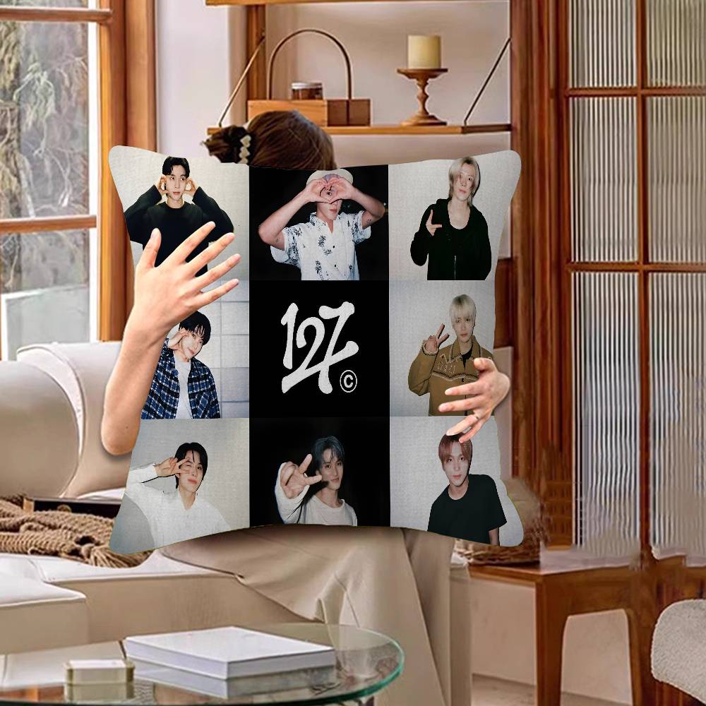 Kpop Style N-Nct 127 Cushion Cover Pillow Cover Decor Pillowcase Printed Cushion Case For Couch