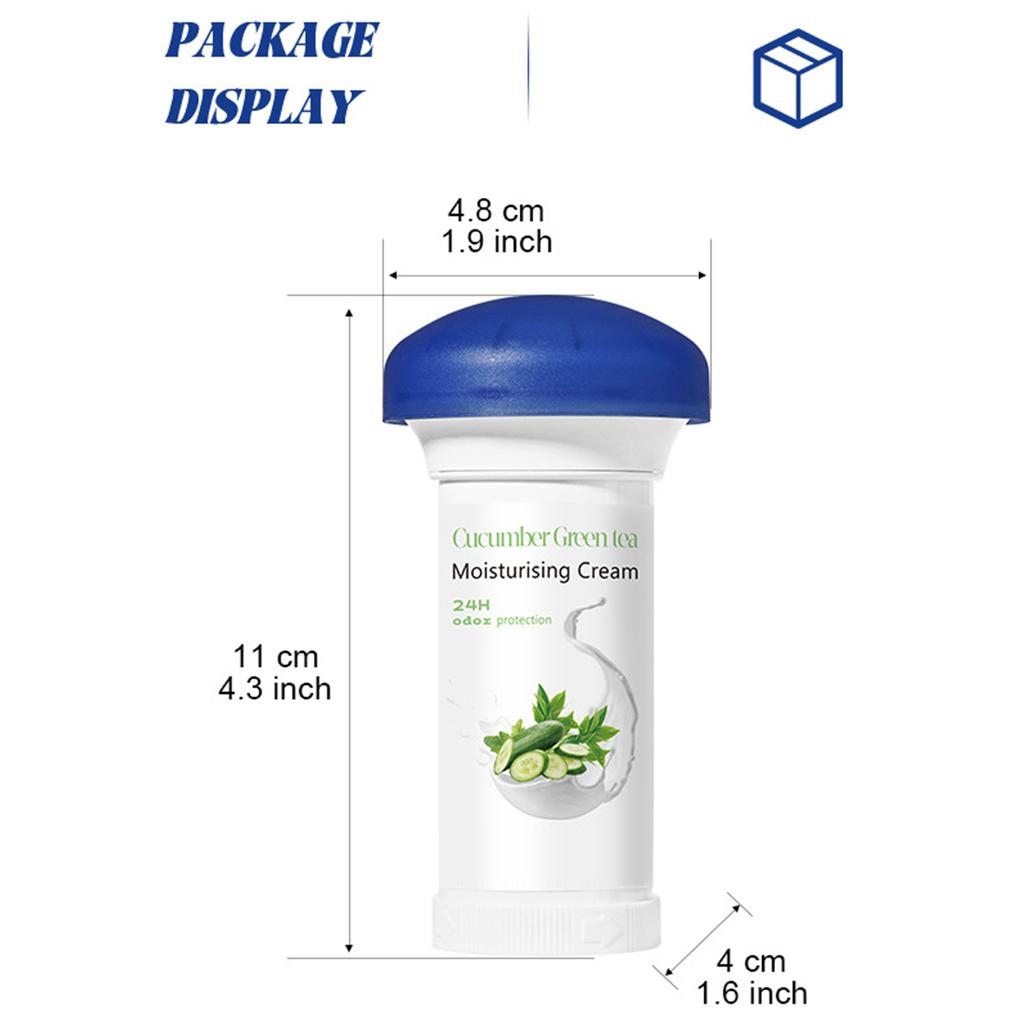 24H Odor Protection Cream - Natural Plant Based Body Deodorant for Men & Women, Alcohol-Free & Moisturizing, 1 Piece