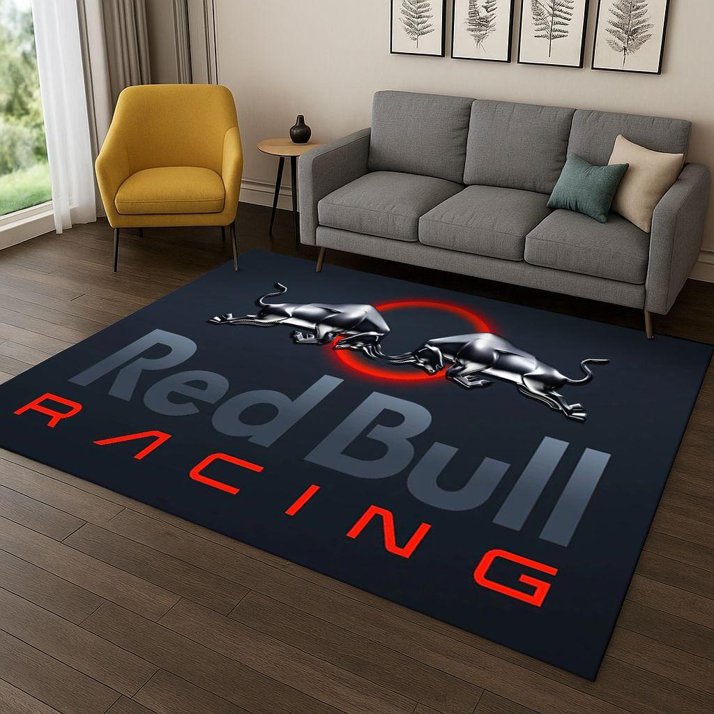 Klassisk Röd B-Bull Racingbil Moto Matta för Sovrum Vardagsrum Soffa Heminredning, Barnmatta Halkfri Golvmatta Gåva