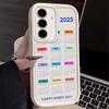 2025 New Year's Calendar Phone Case For Samsung Galaxy A25 A35 A55 S25 S24 S23 S22 S21 S20 Plus FE Note 20 Ultra 5G Bumper Cover