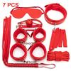 7 pezzi/set Divertimento per adulti Manette in pelle e peluche Manette per piedi Clip a croce per seno Giocattolo SM