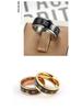 Trendy Stainless Steel Roman Numeral Rotatable Couple Ring