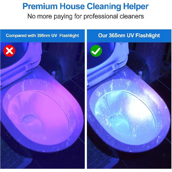 Vansky X7 Pro 365nm UV Light Blacklight Flashlights: LED Black Light Flashlite Professional Ultraviolet Flashlight Pet Urine Detector for Dog Cat,