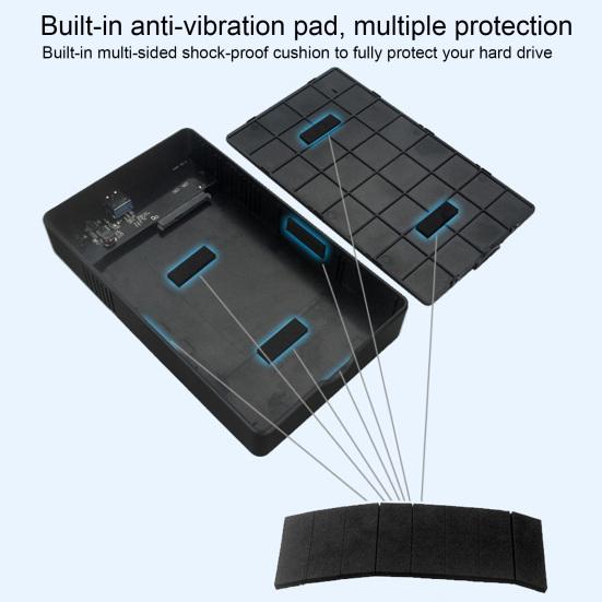 Set Data Storage ABS Enclosure 2.5/3.5 Inch HDD Driver-free Smart Sleep Hard Disk Case