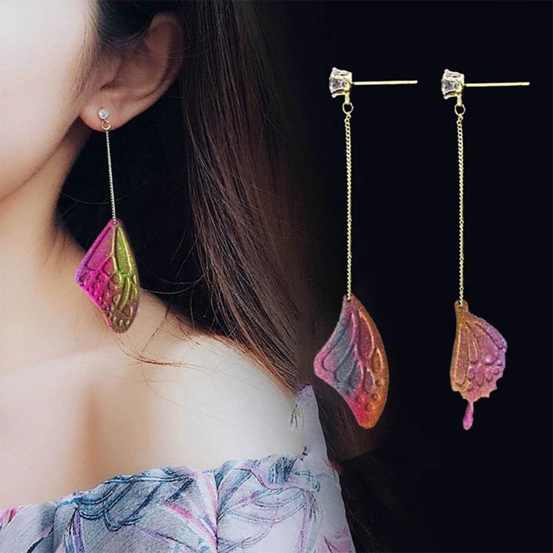 Pendant Mould Butterfly Wing Shaped Jewelry Molds with Hole Hand-Making Accessories Silicone Material for DIY Earrings