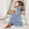 28/5000 Spring/Summer New Style Sleeveless Collarless Dress for Beach, Backless Vacation Long Dress for Women