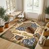 Whimsical Cat Mandala Theme Soft Crystal Velvet Rug Custom Name & Text Print Non Slip Floor Rug for Bedroom Living Room