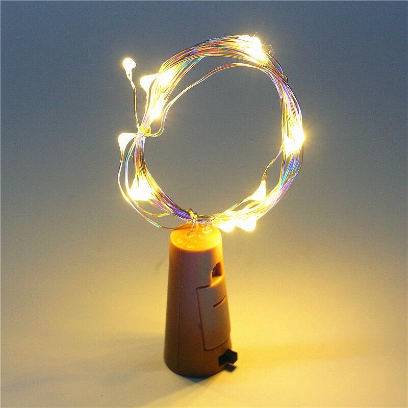 1m 2m 3m Wine Bottle Lights For Fairy String Battery Corker Outdoor Decor Wire Christmas Shaped Garland Party Festival Operated