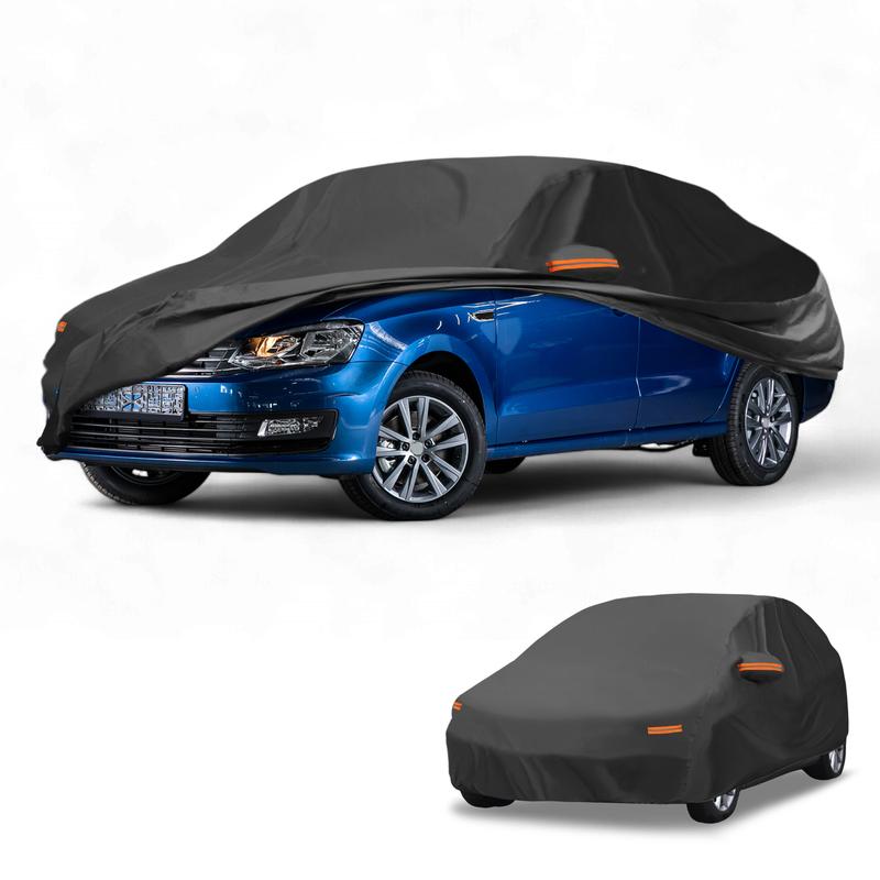 Motoforti Car Cover Waterproof All Weather for vw Polo Hatchback 2001- Black 210D-PU