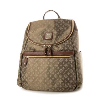 Christian Olivier Wasserabweisender Jacquard Multifunktionaler Rucksack 38-7945 Monogramm (Mokka)