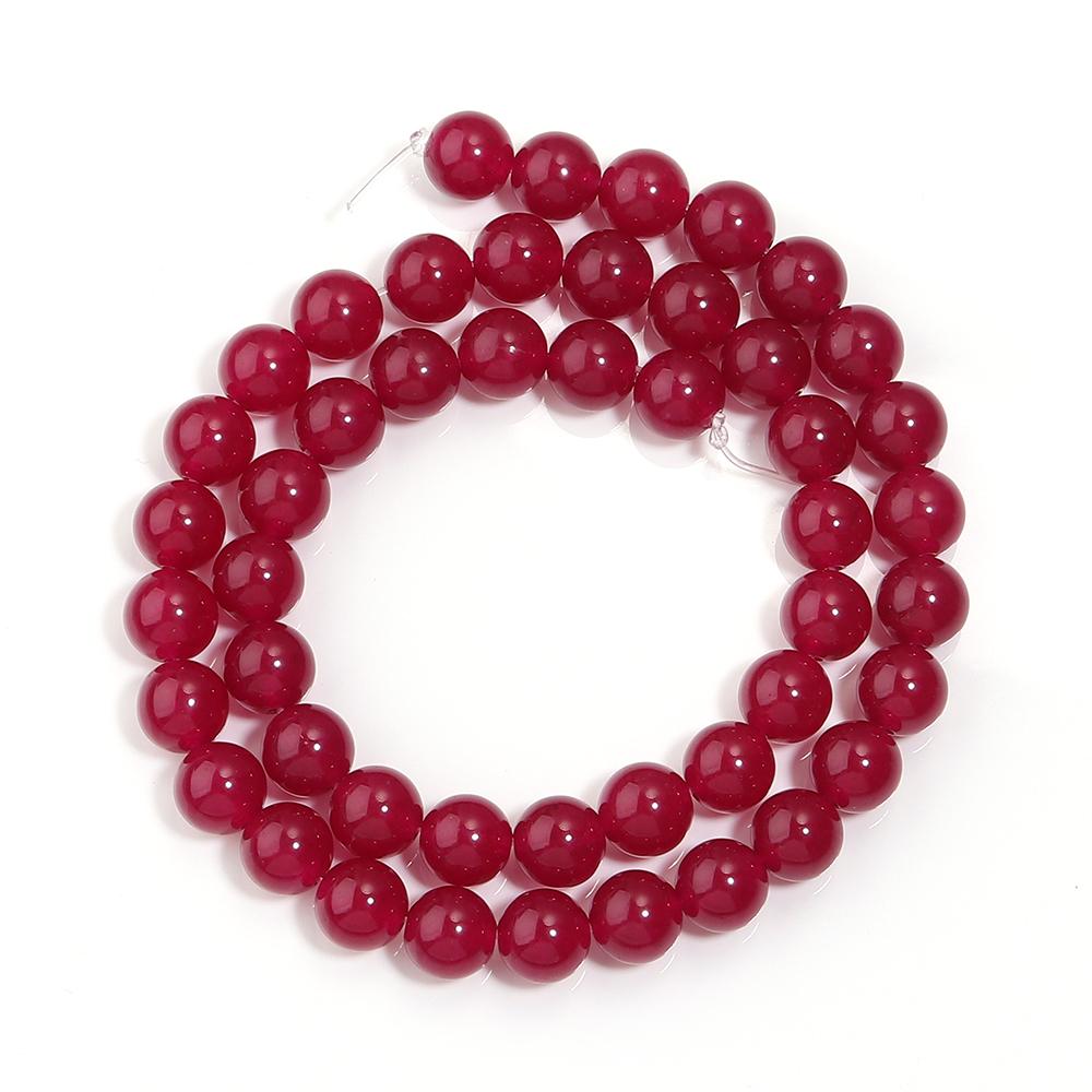1 Strand Natural Purple Red Chalcedony Stone Beads 4 6 8 10 12mm Round Gemstone Beads for Jewelry Making DIY Bracelets Necklace