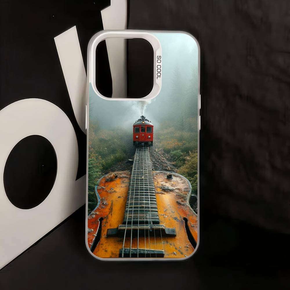Train Railway Travel Colorful Silver Cover Phone Case For IPhone 17 16 Pro Max 15 Pro 14 Plus 11 12 13 X XS Max XR