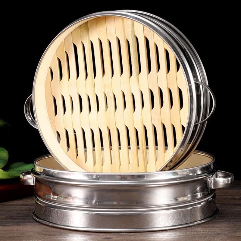 Commercial Stainless Steel Bamboo Steamer Basket