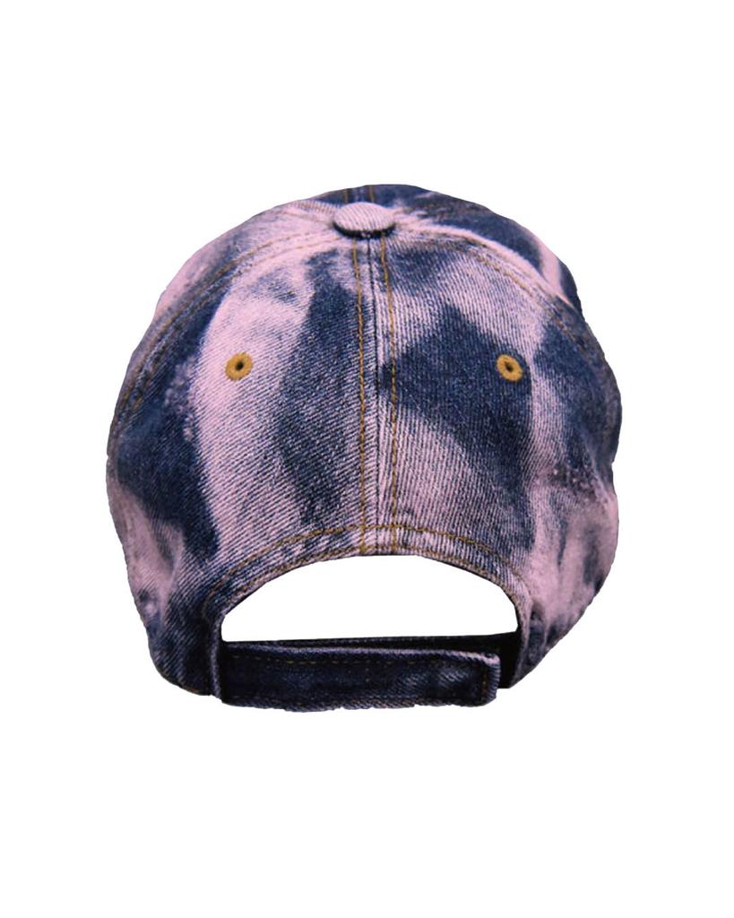THEMUSEUMVISITOR Washed Denim Ballcap (Pink Blue)