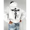 "Christian Faith Overcomes Fear" Cross Print Men Women Hooded Sweatshirt Autumn Winter Daily Outdoor Fitness Casual Sportswear
