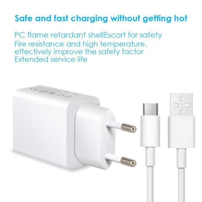 SR-05903Adaptateur de charge pour chargeur mural USB rapide 18W Compatible avec le chargeur USB iPhone Samsung Huawei-Q