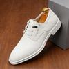 Fashion New Designer Men Pointed Toe Black White Lace Up Derby Shoes Gentleman Brand Wedding Homecoming Dress Flats Footwear