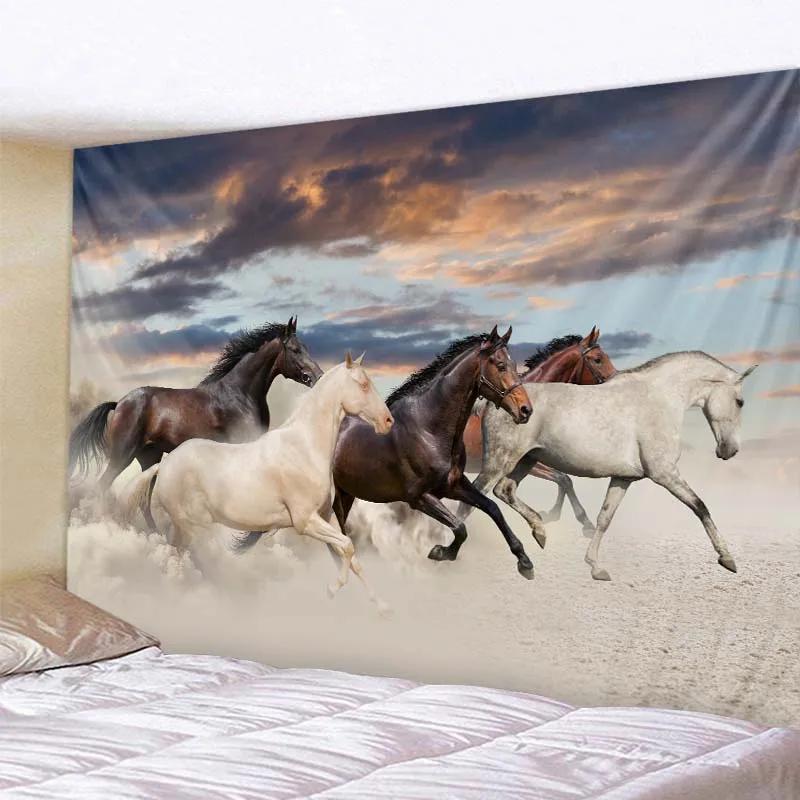 VIKAMA Mandala Tapestry 3D Horse Visual Illusion Large Geometric Wall Hanging Bohemian Hippie Home Art Decor for Bedroom