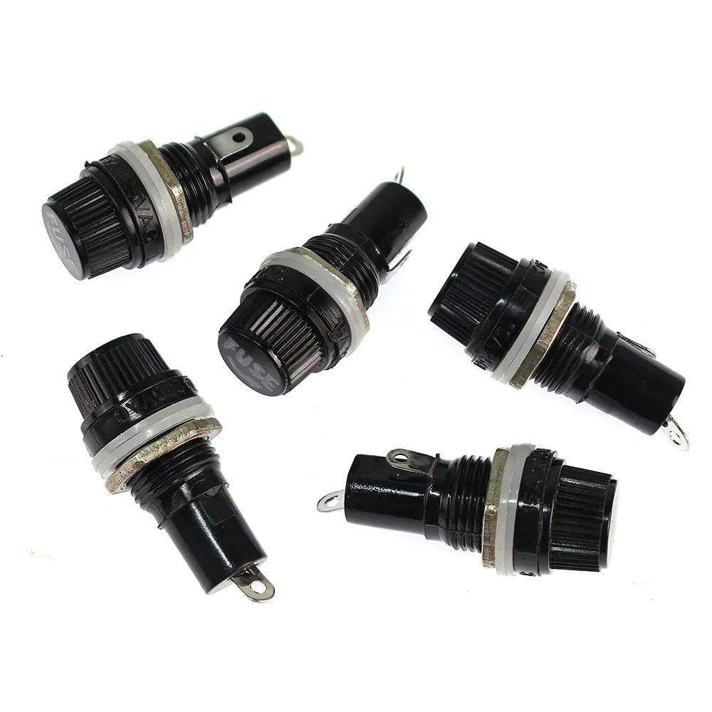 5/72/100PCS Panel Mounted Glass Fuse Holder 5x20mm 6x30mm Insurance Tube Socket Fuse Holder Glass Tube Fuse Holders Assorted Kit