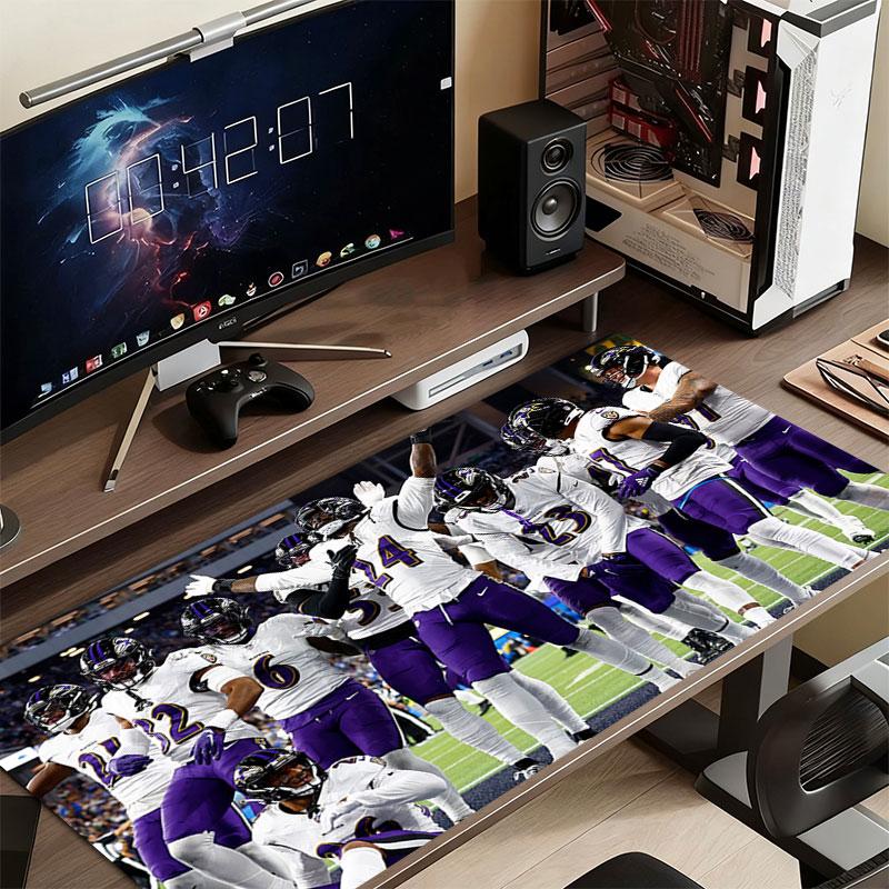 Baltimore Ravens Players Mouse Pad, Large Gaming Desk Mat, Non-slip XXL Mousepad for Laptop & Tablet, Mini PC Playmat with Stitched Edges