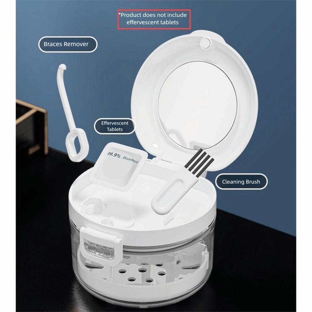 Magnetic Cap Orthodontic Retainer Box Double Layer Denture Soaking Cup Dental Care